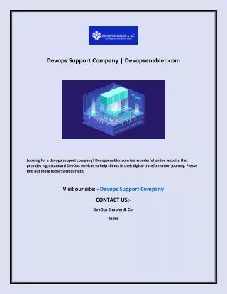 Devops Support Company  Devopsenabler com
