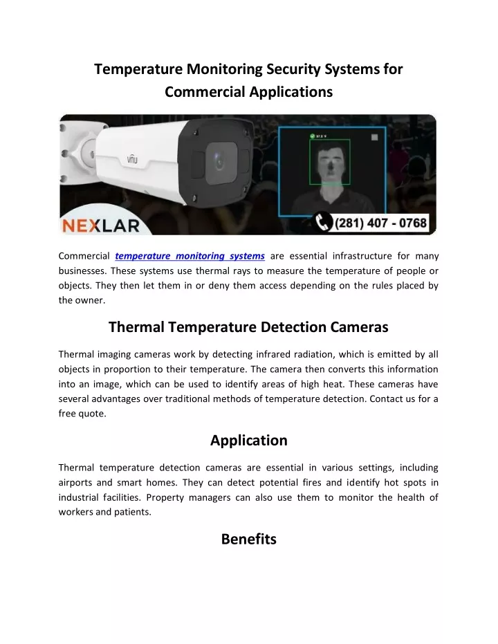 temperature monitoring security systems