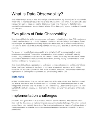 what is data observability
