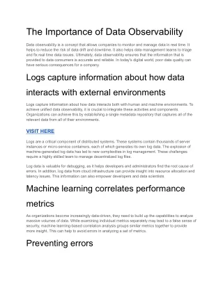 The Importance of Data Observability