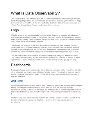 What Is Data Observability