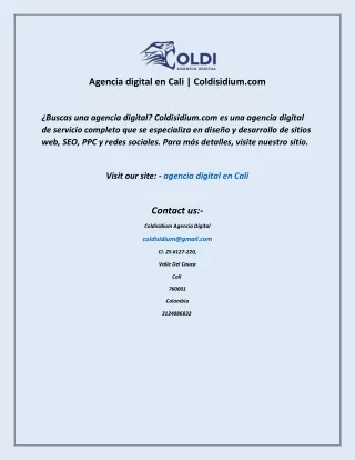 agencia digital en cali  Coldisidium com