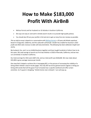 How to Make $138,000 profit with an AirBnB