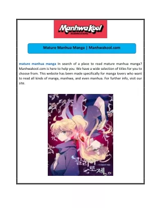 Mature Manhua Manga | Manhwakool.com