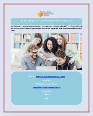 Help With Statistics Homework Online  Statisticshomeworktutors