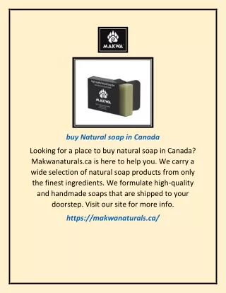 buy Natural soap in Canada