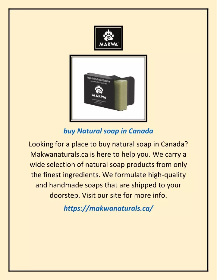 buy natural soap in canada