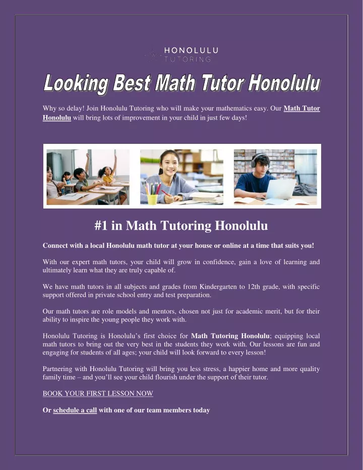 why so delay join honolulu tutoring who will make