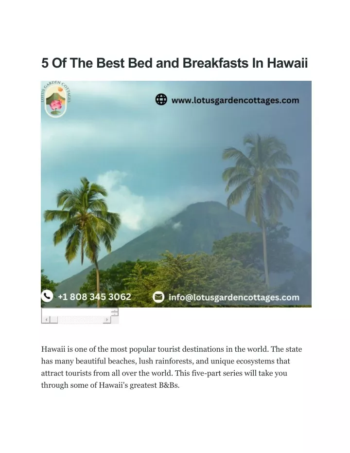 PPT - 5 Of The Best Bed And Breakfasts In Hawaii PowerPoint ...