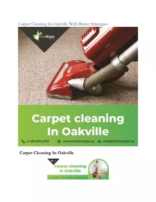 carpet cleaning in oakville with better strategies