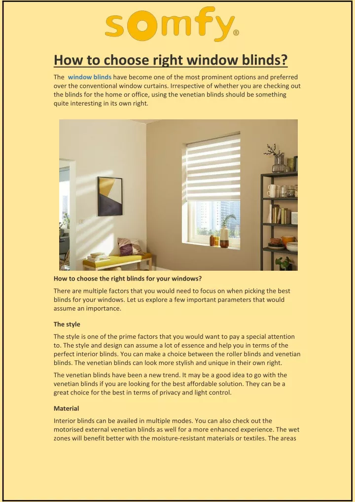 how to choose right window blinds