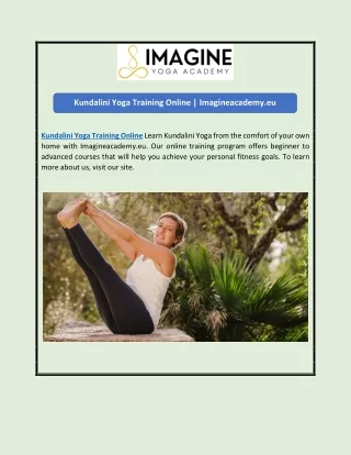 Kundalini Yoga Training Online | Imagineacademy.eu