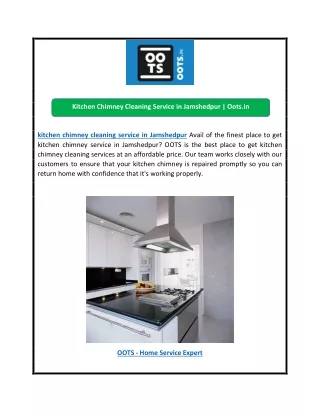 Kitchen Chimney Cleaning Service in Jamshedpur | Oots.in