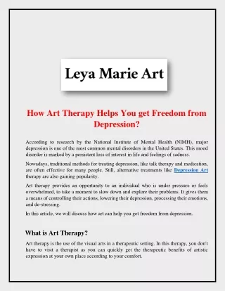 How art therapy helps you get freedom from depression
