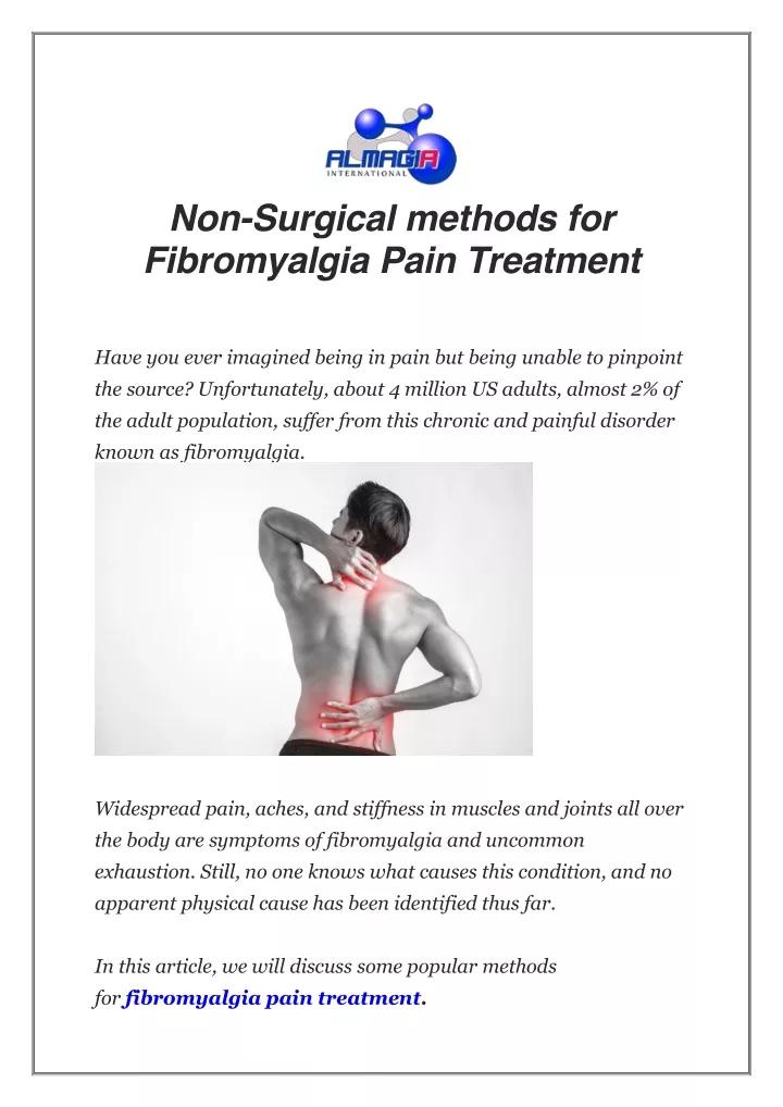 non surgical methods for fibromyalgia pain