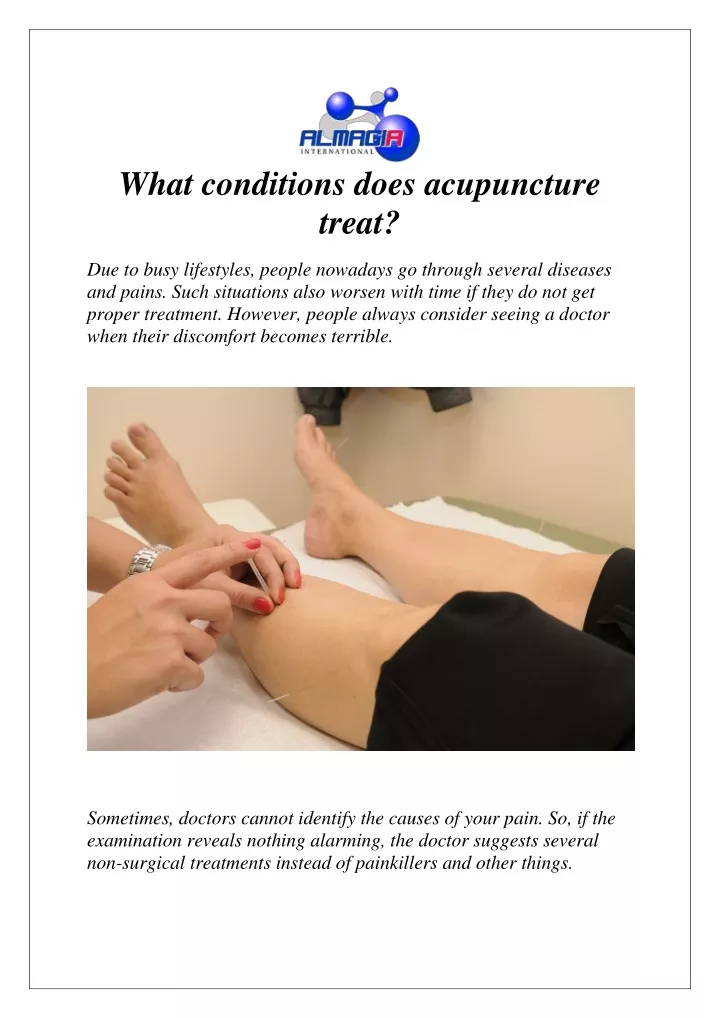 what conditions does acupuncture treat