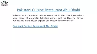 Pakistani Cuisine Restaurant Abu Dhabi  Pakwadi.ae