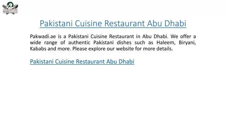 pakistani cuisine restaurant abu dhabi