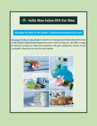 Massage For Man In Abu Dhabi | Sollymansalonspaforman.com