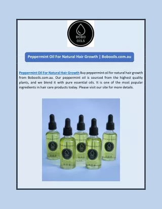 Peppermint Oil For Natural Hair Growth | Bobooils.com.au