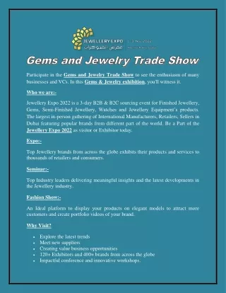 Gems and Jewelry Trade Show