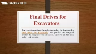 final drives for excavators