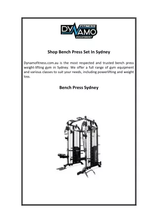shop bench press set in sydney