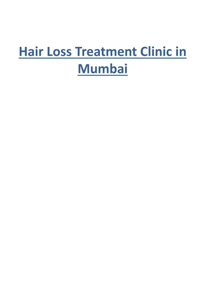 hair loss treatment clinic in mumbai