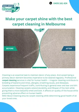 Make your carpet shine with the best carpet cleaning in Melbourne