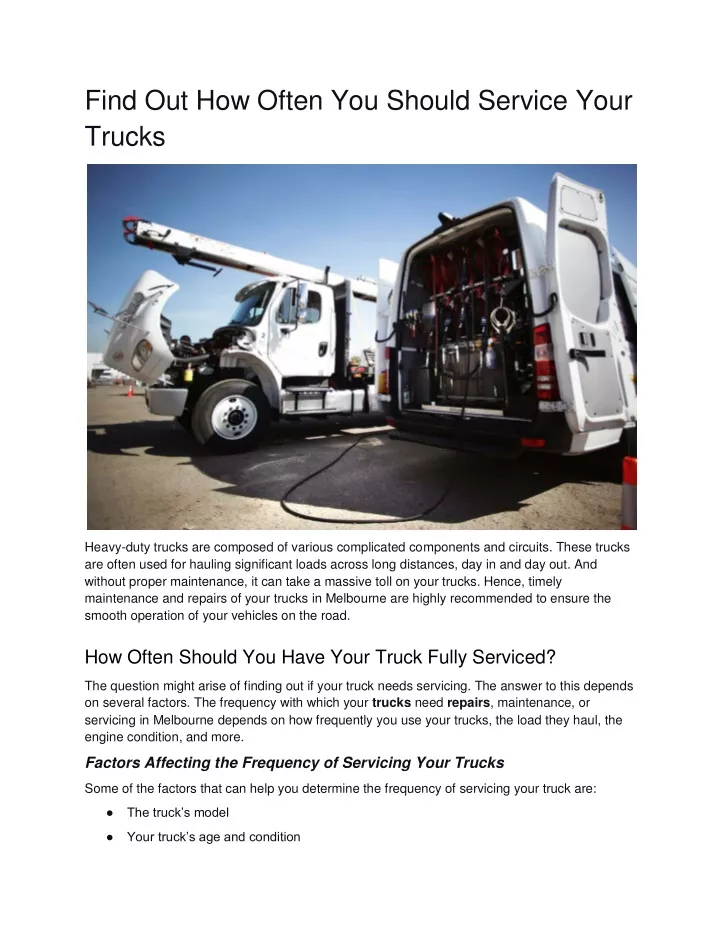 find out how often you should service your trucks