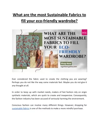 What Are the Most Sustainable Fabrics to Fill Your Eco-Friendly Wardrobe?