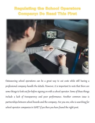 outsourcing school operations can be a great