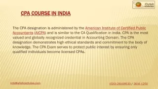 CPA Course at Orbit Institutes