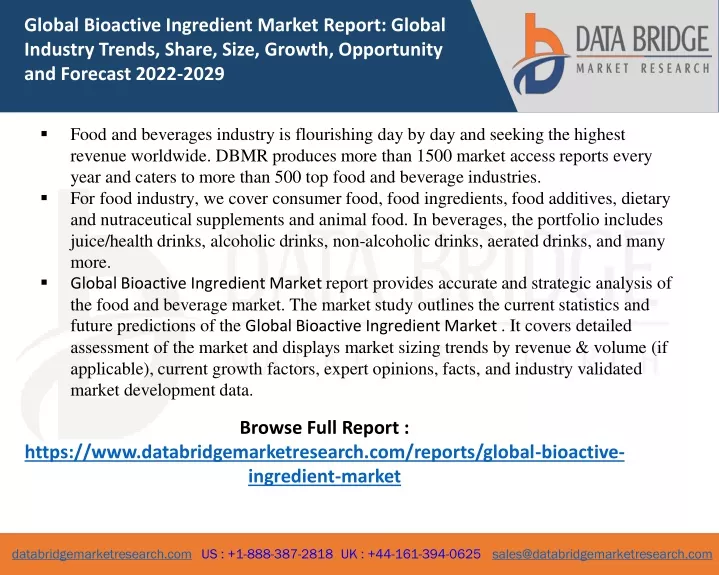 global bioactive ingredient market report global