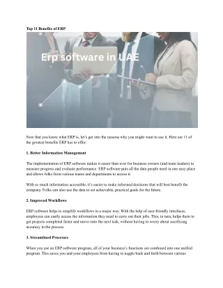 top 11 benefits of erp