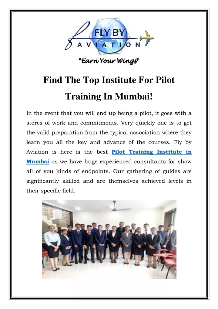 find the top institute for pilot