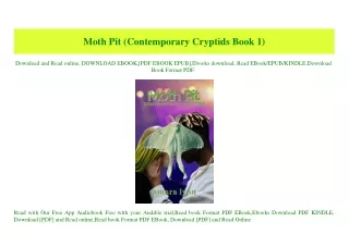 (READ)^ Moth Pit (Contemporary Cryptids Book 1) {PDF EBOOK EPUB KINDLE}