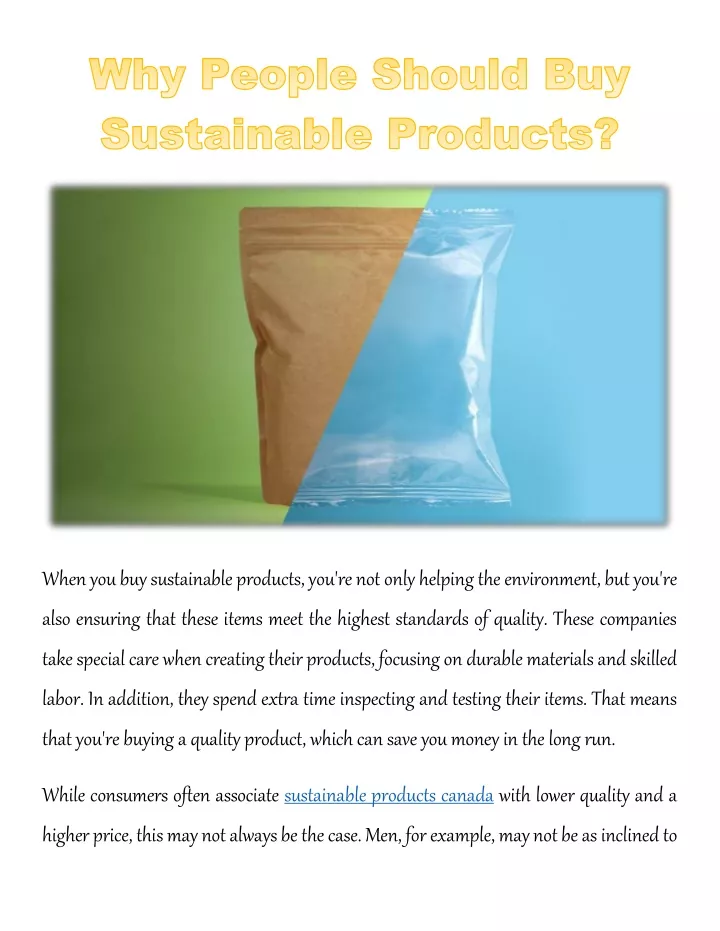 when you buy sustainable products you re not only