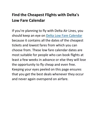 find the cheapest flights with delta s low fare