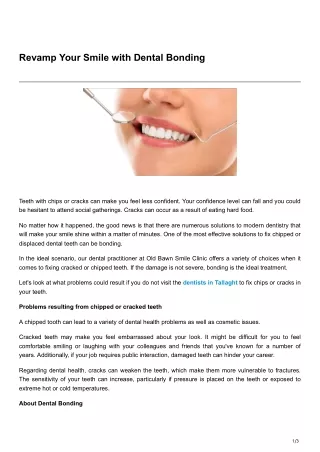 Revamp Your Smile with Dental Bonding