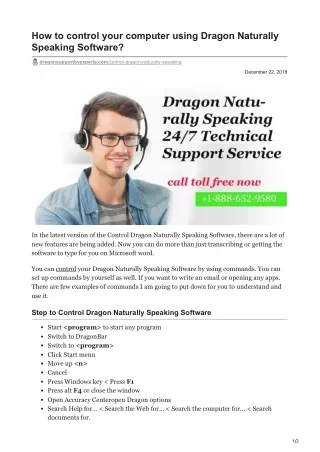 how to control your computer using dragon