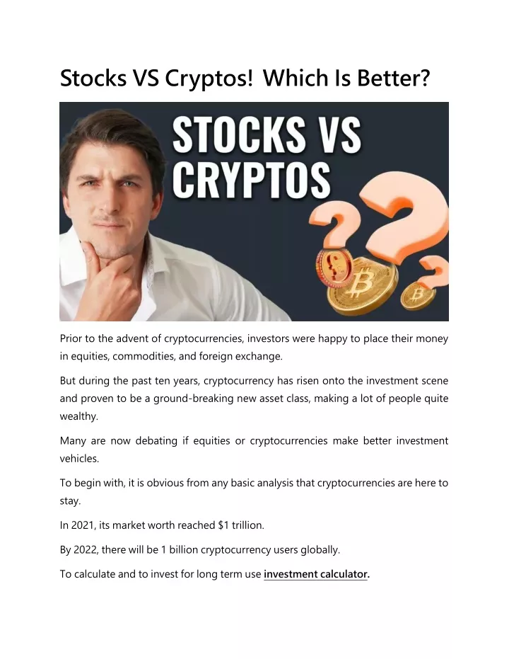 stocks vs cryptos which is better
