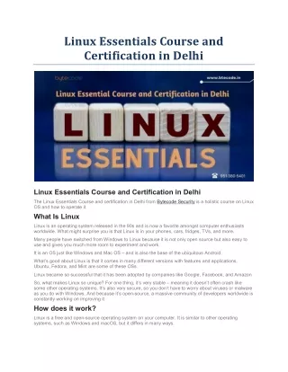 linux essentials course and certification in delhi