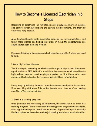 How to Become a Licenced Electrician in 6 Steps