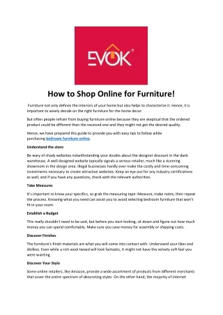 how to shop online for furniture