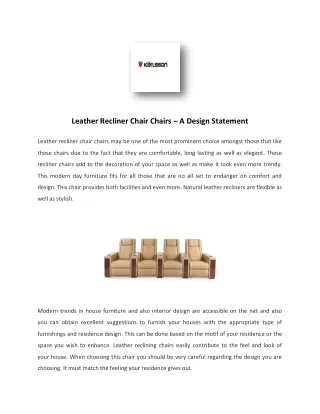 Custom Leather Sofas - Karlsson Leather