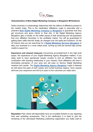 characteristics of best digital marketing company