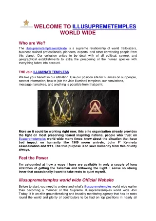 WELCOME TO ILLUSUPREMETEMPLES