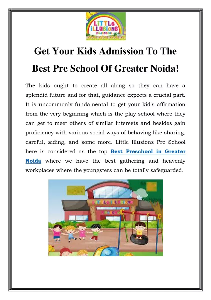 get your kids admission to the