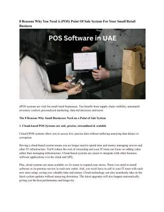 8 reasons why you need a pos point of sale system